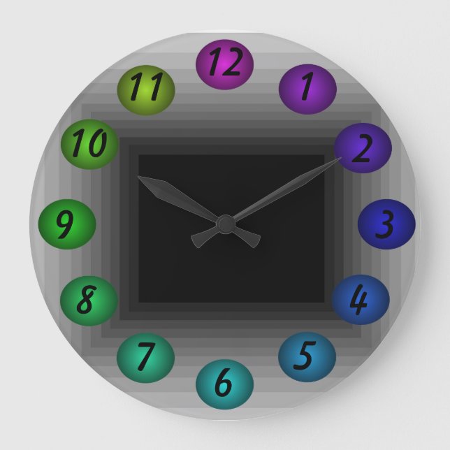 Relógio Grande Cores 3D flutuantes Infinity Design Wall Clock 30r (Frente)