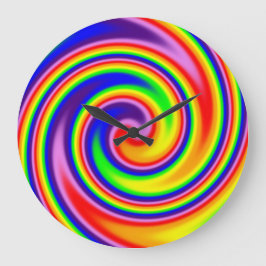 Relógio Grande Cores Coloridas Vibrantes Espiral Cores Intensas