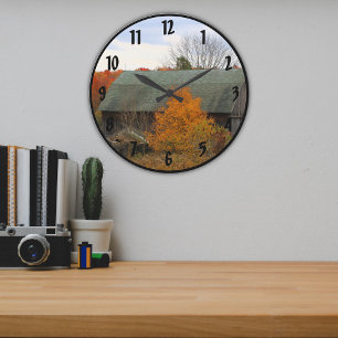 Relógio Grande Cores de Fazenda de Madeira Antiga Censura Picture