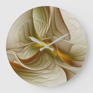 Relógio Grande Cores de Metais Preciosos, Arte Abstrata Fractal