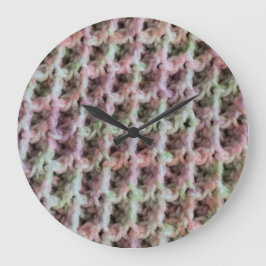 Relógio Grande Cores do bebê Waffle Stitch Design Wall Clock