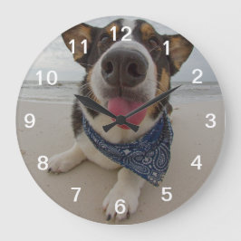 Relógio Grande Corgi Bonito com a Língua Saída