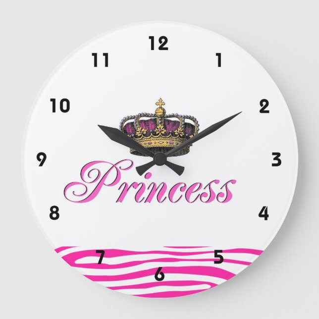 Relógio Grande Coroa princesa de rosa quente (Frente)