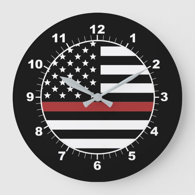 Relógio Grande Corpo de Bombeiros da Linha Vermelha fina (Frente)