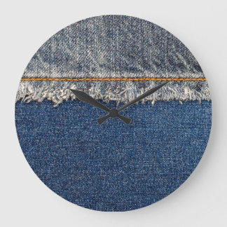 Relógio Grande Cortina Laranja, Patch Duplo De Denim.