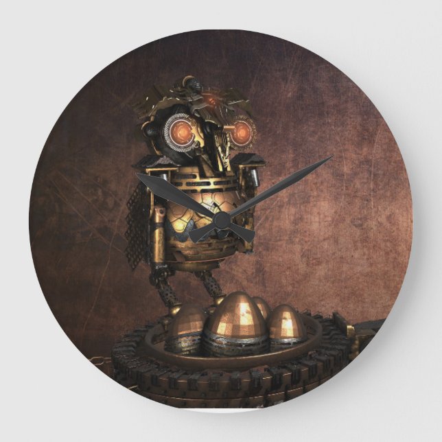 Relógio Grande Coruja e Ovos Esterpados Industriais (Frente)