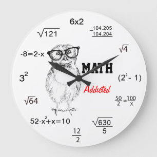 Relógio Grande Coruja nerdy viciado dos Maths