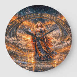 Relógio Grande Cosmic Portal Sorceress – Fantasy Wall Clock