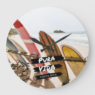 Relógio Grande Costa Rica Pura Vida Surfboard Foto