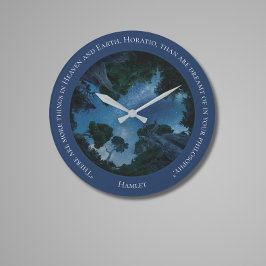 Relógio Grande Cota de Tendência de Texto de Cor Azul Moderna