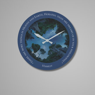 Relógio Grande Cota de Tendência de Texto de Cor Azul Moderna