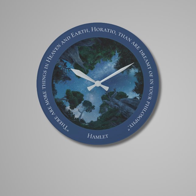 Relógio Grande Cota de Tendência de Texto de Cor Azul Moderna (Criador carregado)