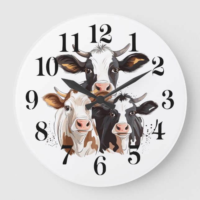 Relógio Grande Cow Wall Clock (Frente)