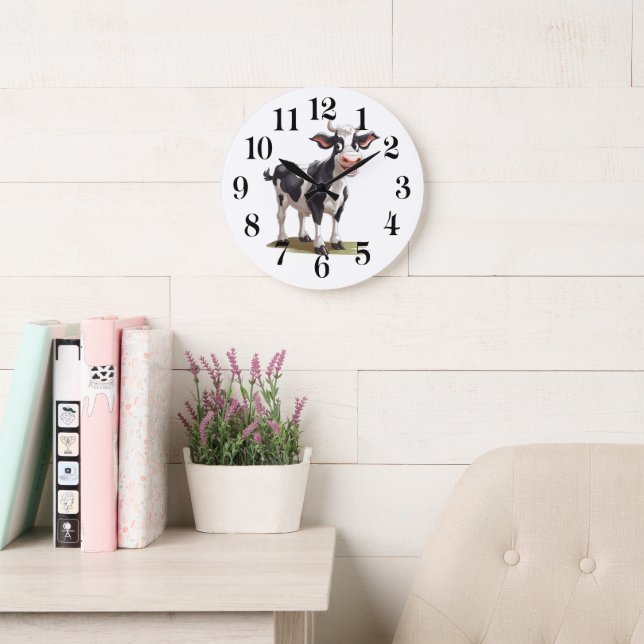 Relógio Grande Cow Wall Clock (Sala de leitura)