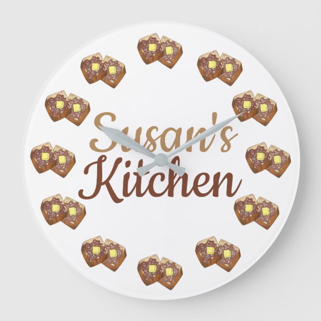 Relógio Grande Cozinha de café da manhã de brinde francesa Brunch (Frente)