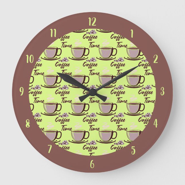 Relógio Grande Cozinha De Café Da Taça De Café (Frente)