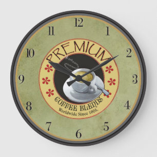 Relógio Grande Cozinha de Misturas de Café Premium Vintage