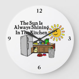 Relógio Grande Cozinha ensolarada