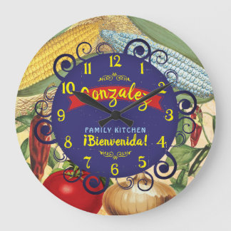 Relógio Grande cozinha personalizada das comidas mexicanas do sud