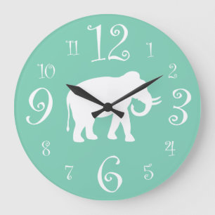 Relógio Grande Cozinha retro à moda dos anos 50 do elefante