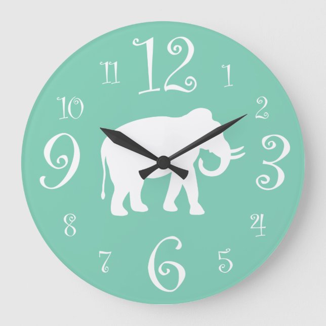 Relógio Grande Cozinha retro à moda dos anos 50 do elefante (Frente)