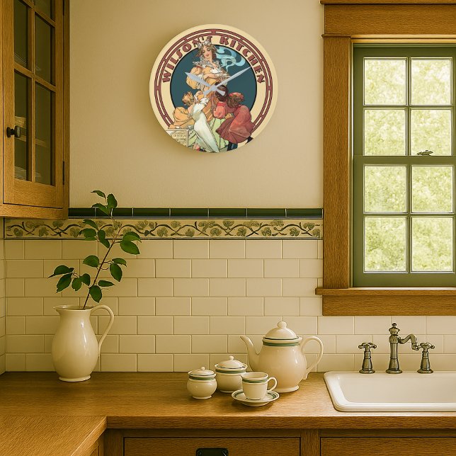 Relógio Grande Cozinha Victorre Era Art Nouveau (Criador carregado)