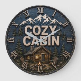 Relógio Grande Cozy Cabin Rustic Mountain Log Cabin Lodge
