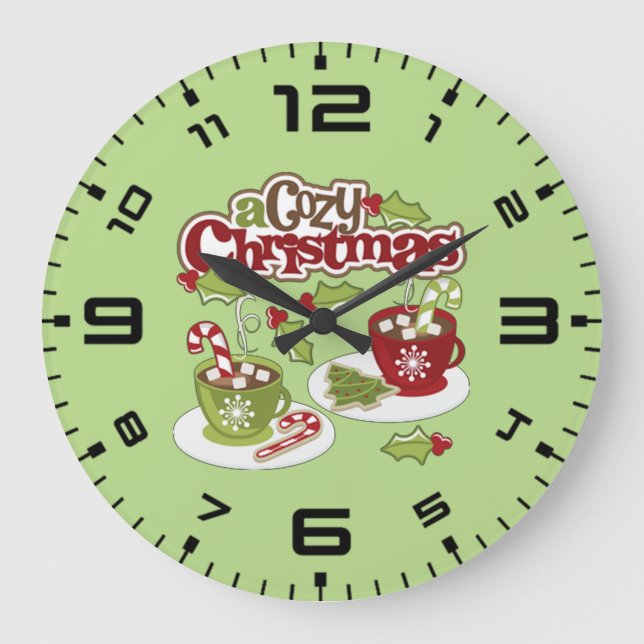 Relógio Grande Cozy Chirstmas (Frente)