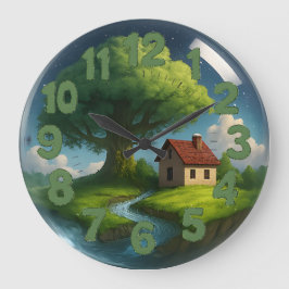 Relógio Grande Cozy Cottage 3D Wall Clock - Russo Nature Decor