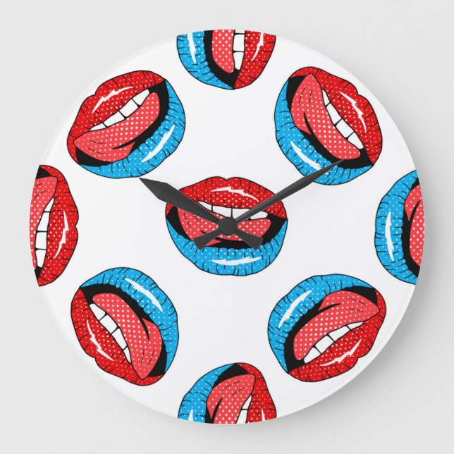 Relógio Grande Crachás de Patch de Cartoon: Retro Pop (Frente)