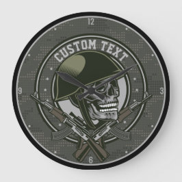 Relógio Grande Crânio e armas militares personalizados do Soldado