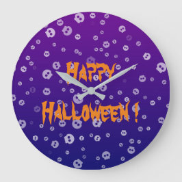 Relógio Grande Crânios de Halloween