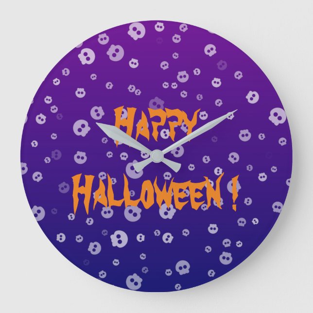 Relógio Grande Crânios de Halloween (Frente)