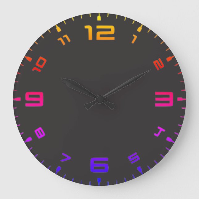Relógio Grande Crayon Color Black Wall Clock (Frente)