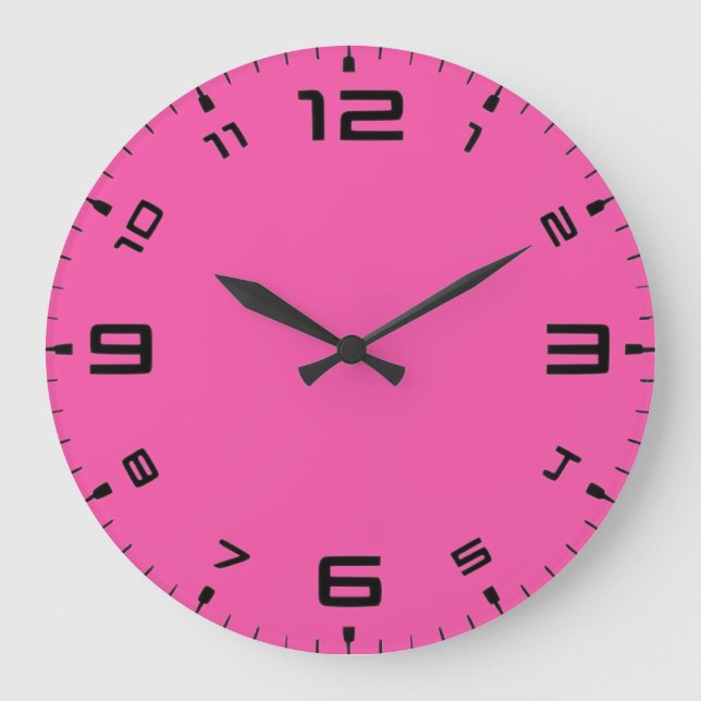 Relógio Grande Crayon Color Magenta Wall Clock (Frente)
