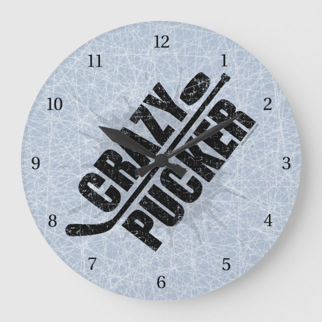 Relógio Grande Crazy Pucker (Hockey) (Frente)