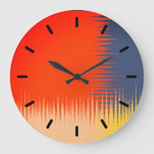 Relógio Grande Creme Amarelo Marinho Laranja 