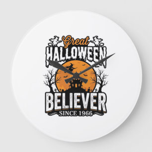 Relógio Grande Crente do Halloween Vintage Desde 1966 Gráfico_1