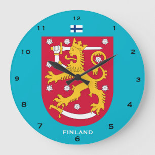 Relógio Grande Crest Custom Wall Clock Suomi seinäkello Finlândia