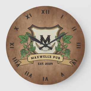 Relógio Grande Crest de Lúpulo de Cevada Personalizado para Seu P