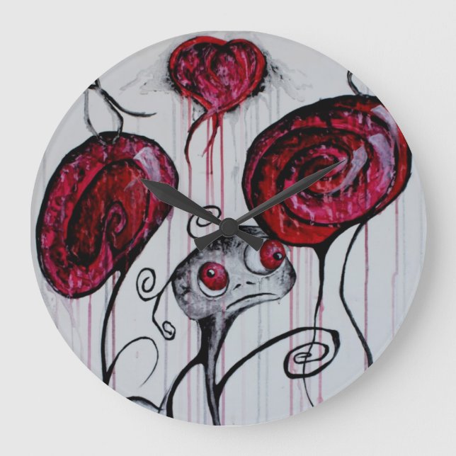 Relógio Grande Criatura cega e assustadora Arte horrorosa do Góti (Frente)