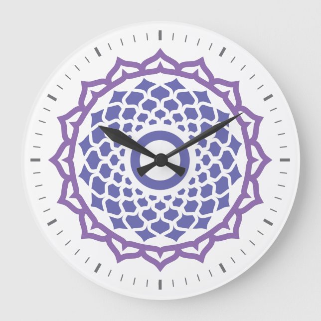 Relógio Grande Crown Chakra Energy Wall Clock (Frente)