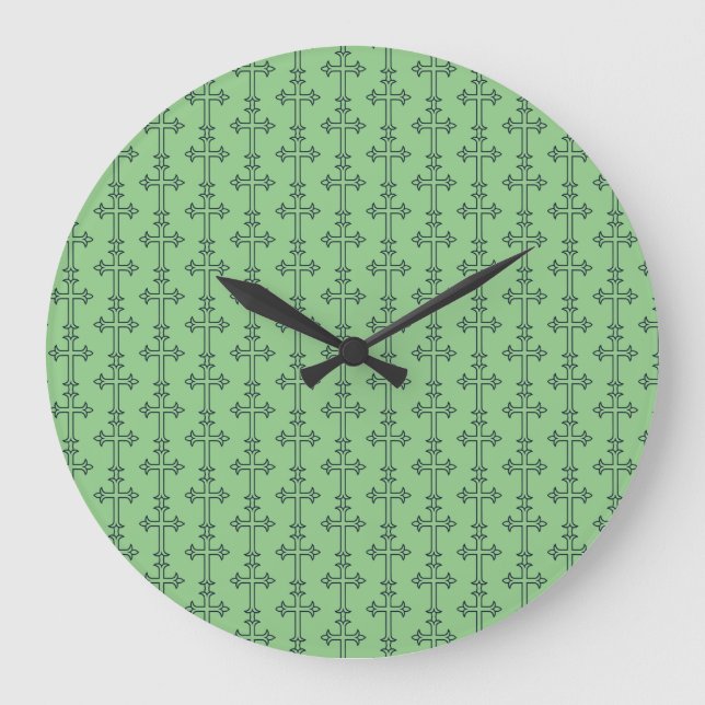 Relógio Grande Cruz Cristã Clássica Arte Minimalista Fina (Frente)
