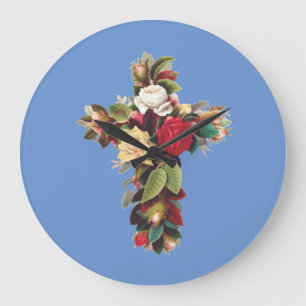 Relógio Grande Cruz de Rosas O Símbolo da Rosa Cruz Rosacruz