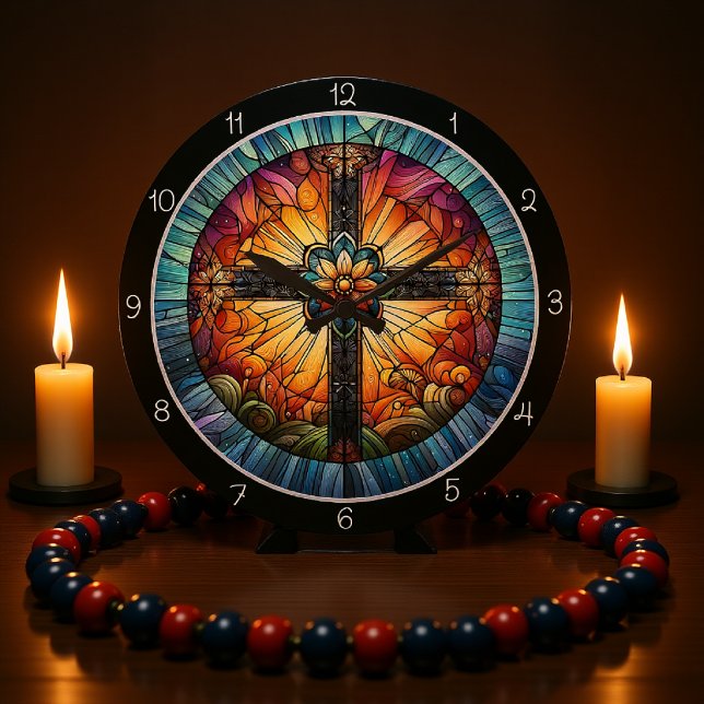 Relógio Grande cruz de vidro contida (Criador carregado)