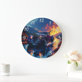 Relógio Grande Cruzamento de varetas a quente vibrantes ao pôr do