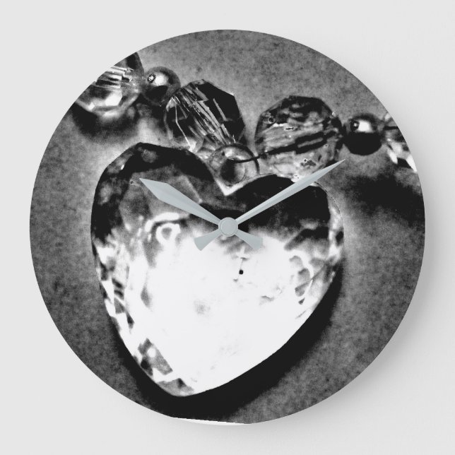 Relógio Grande Crystal Heart (Frente)