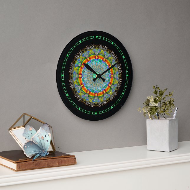 Relógio Grande Crystal Mandala Wall Clock (Criador carregado)