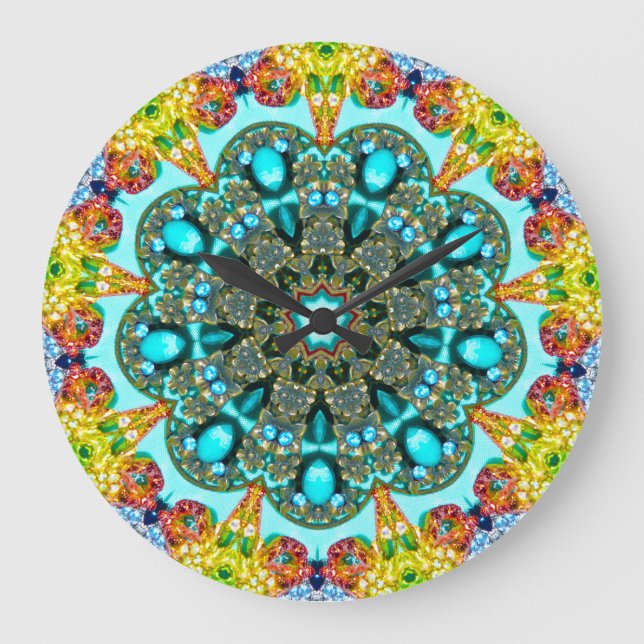 Relógio Grande Crystal Ring Fractal (Frente)