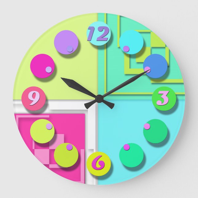 Relógio Grande Cuidado colorido brilhante (Frente)